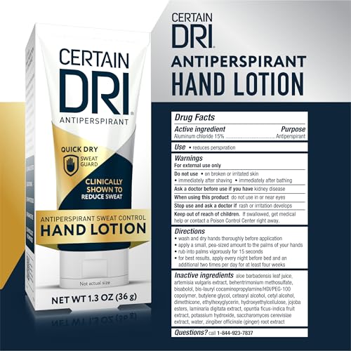 Applying Certain Dri hand lotion to palm for quick absorption