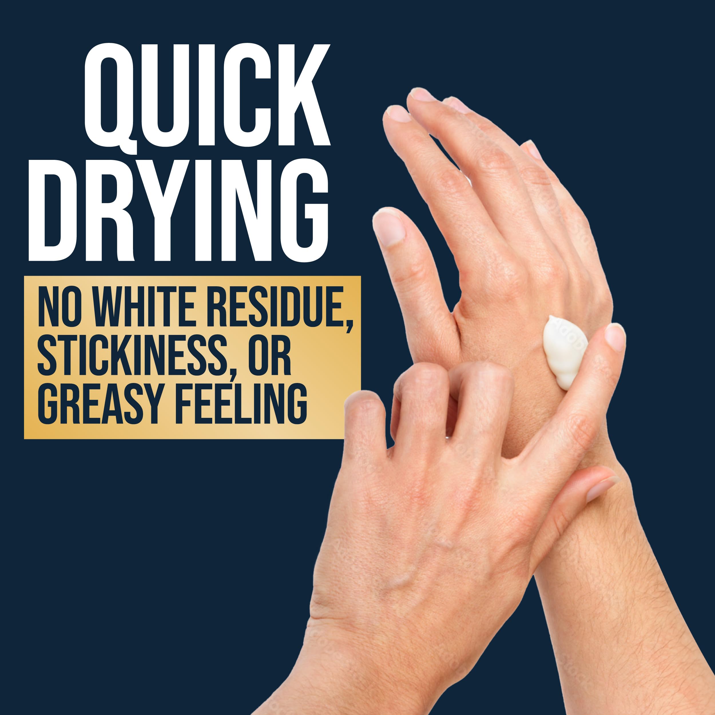 Nighttime application of Certain Dri hand lotion on clean, dry hands