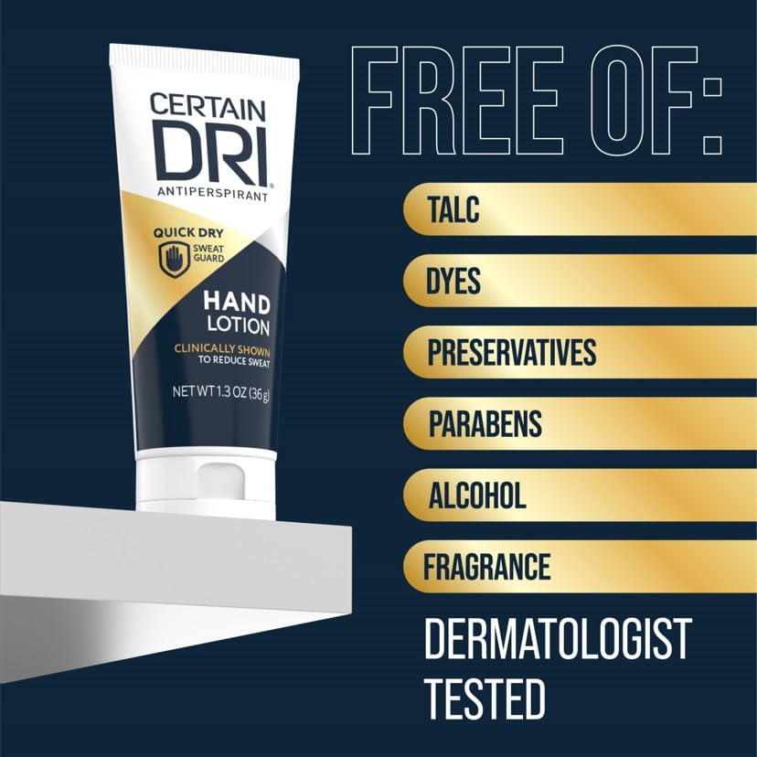 Hands feel dry and smooth after using Certain Dri hand lotion