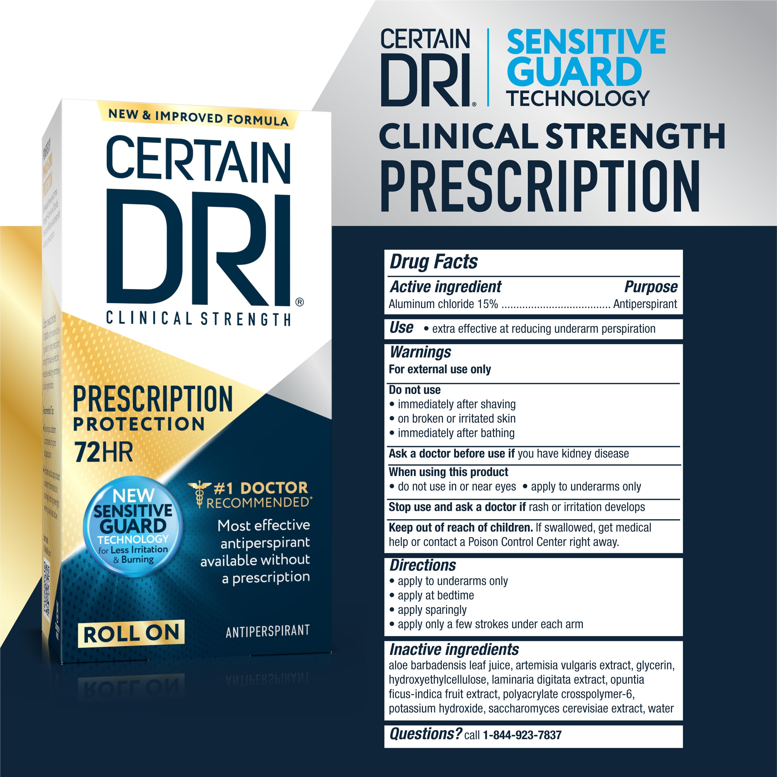 Certain Dri underarm area demonstrates proper nighttime use and dry skin focus