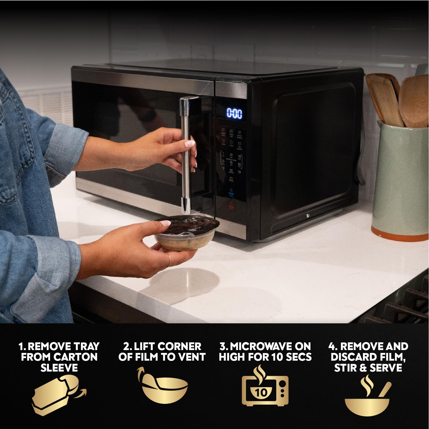 Cesar Warm Bowls microwave-ready portion tray for mess-free heating