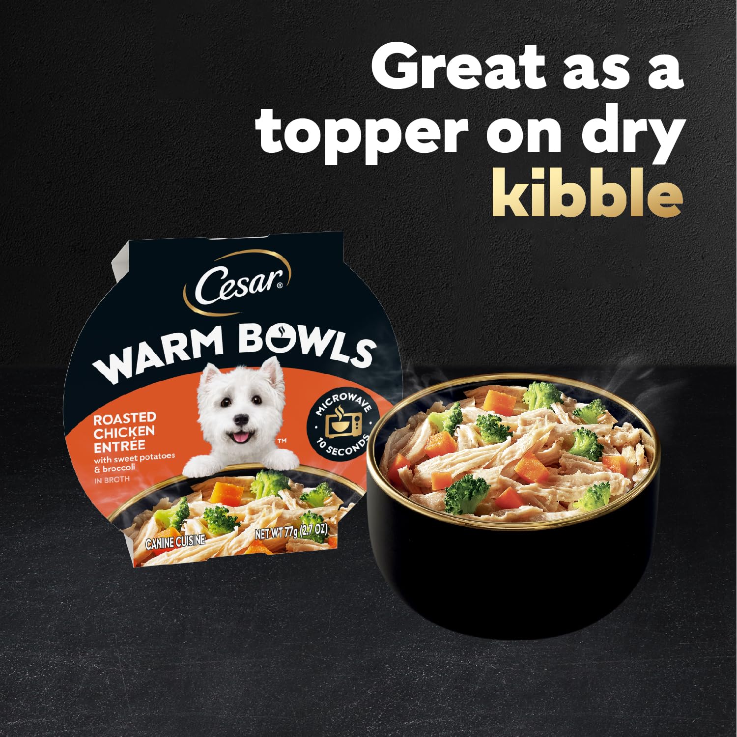 Cesar Warm Bowls 2.7 oz bowls pack, convenient serving size