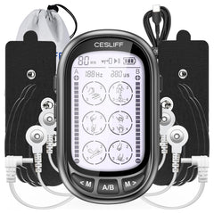 CESLIFF dual-channel TENS front panel enables easy operation with large screen.