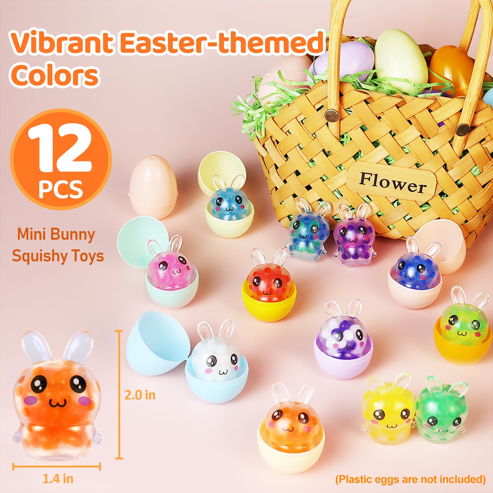 CESOF vibrant bunny faces in 12 colors spark playtime and sensory exploration.