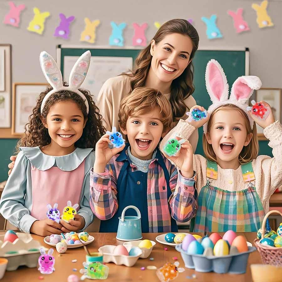 CESOF washable Easter basket stuffers easy to clean after squeezes.