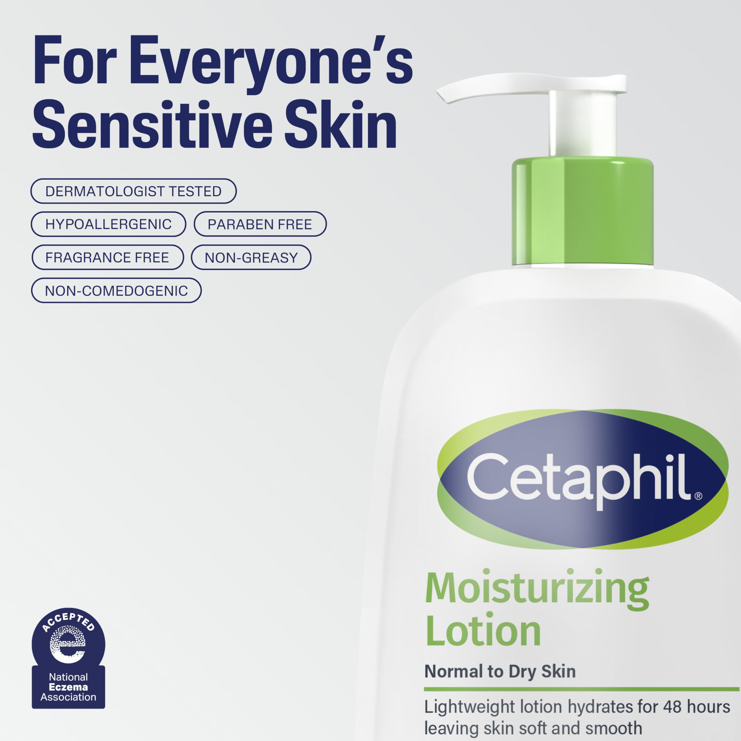Cetaphil 48-hour hydration concept visual.