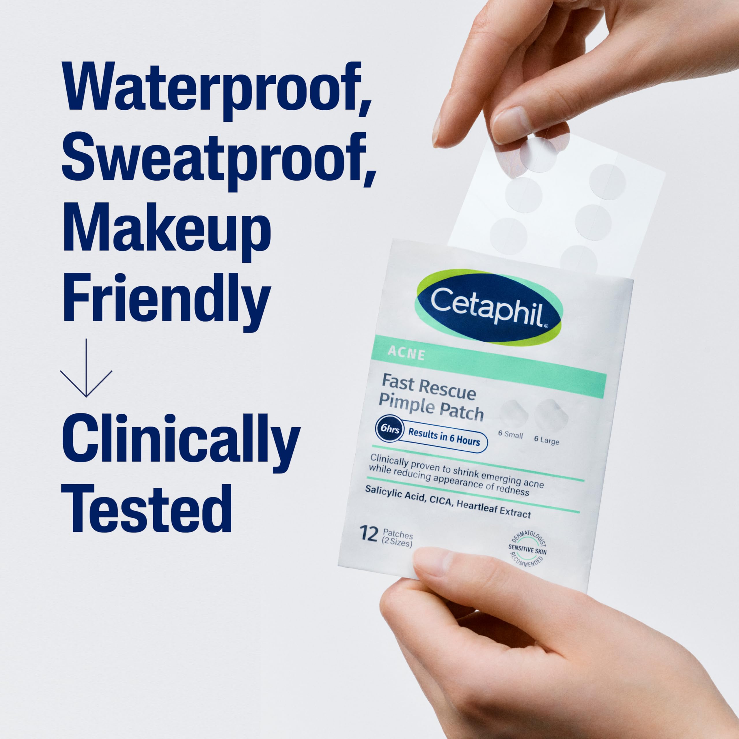 Large Cetaphil patch covers a bigger breakout for discreet protection.