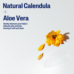 Calendula ingredient visual on Cetaphil packaging signaling soothing care.