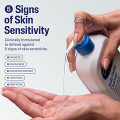 Cetaphil Daily Facial Cleanser foaming lather highlights deep clean without dryness.