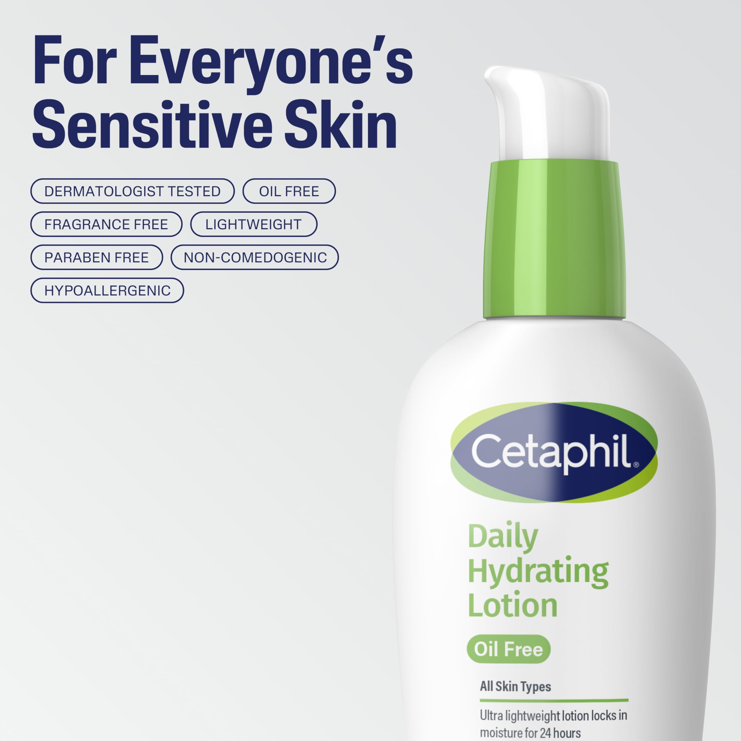 Cetaphil Daily Hydrating Lotion non-greasy formula on skin appears breathable.