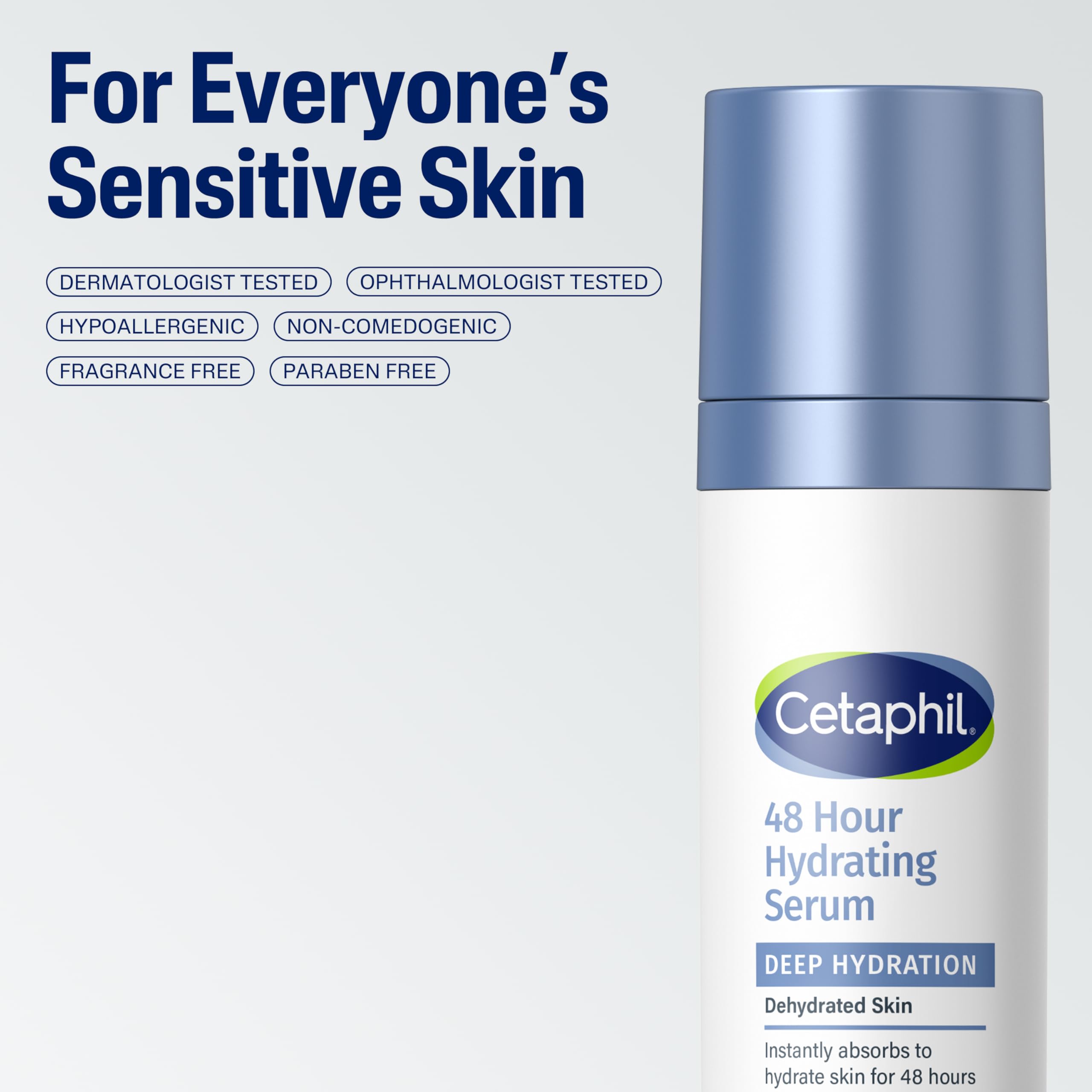 Cetaphil serum in glass dish; hydrating shine on skin.