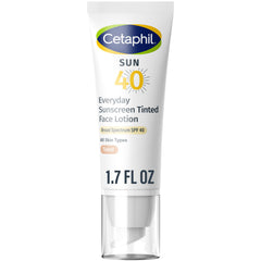 Cetaphil Everyday Sunscreen Tinted Face Lotion bottle front with SPF 40 protection.