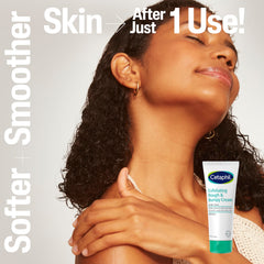 Cetaphil cream texture close-up highlighting hydration for softer, more comfortable skin.