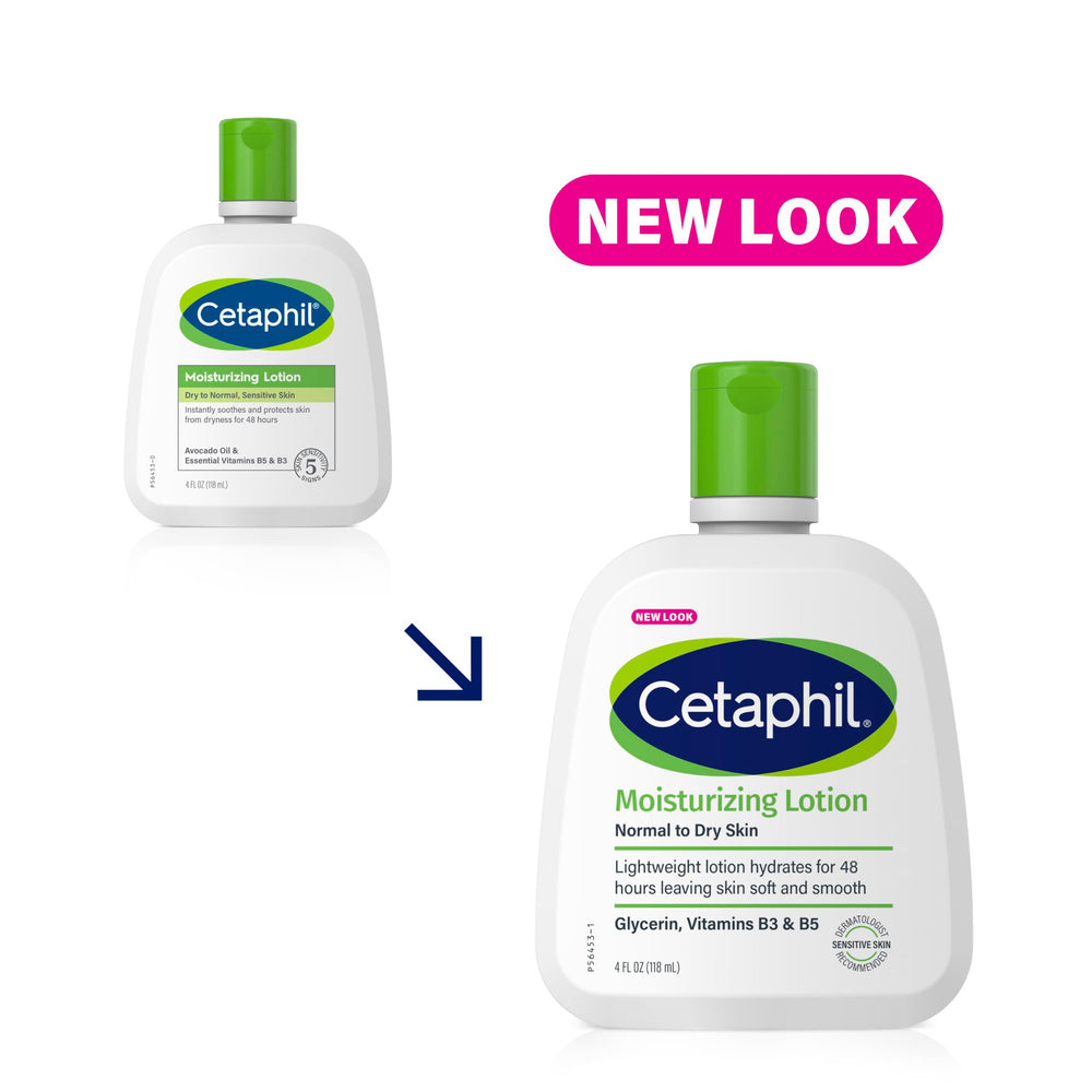 Cetaphil moisturizing lotion pump demonstrates quick, non-greasy absorption.