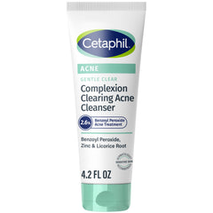 Cetaphil Gentle Clear cleanser bottle against a sensitive skin care setting