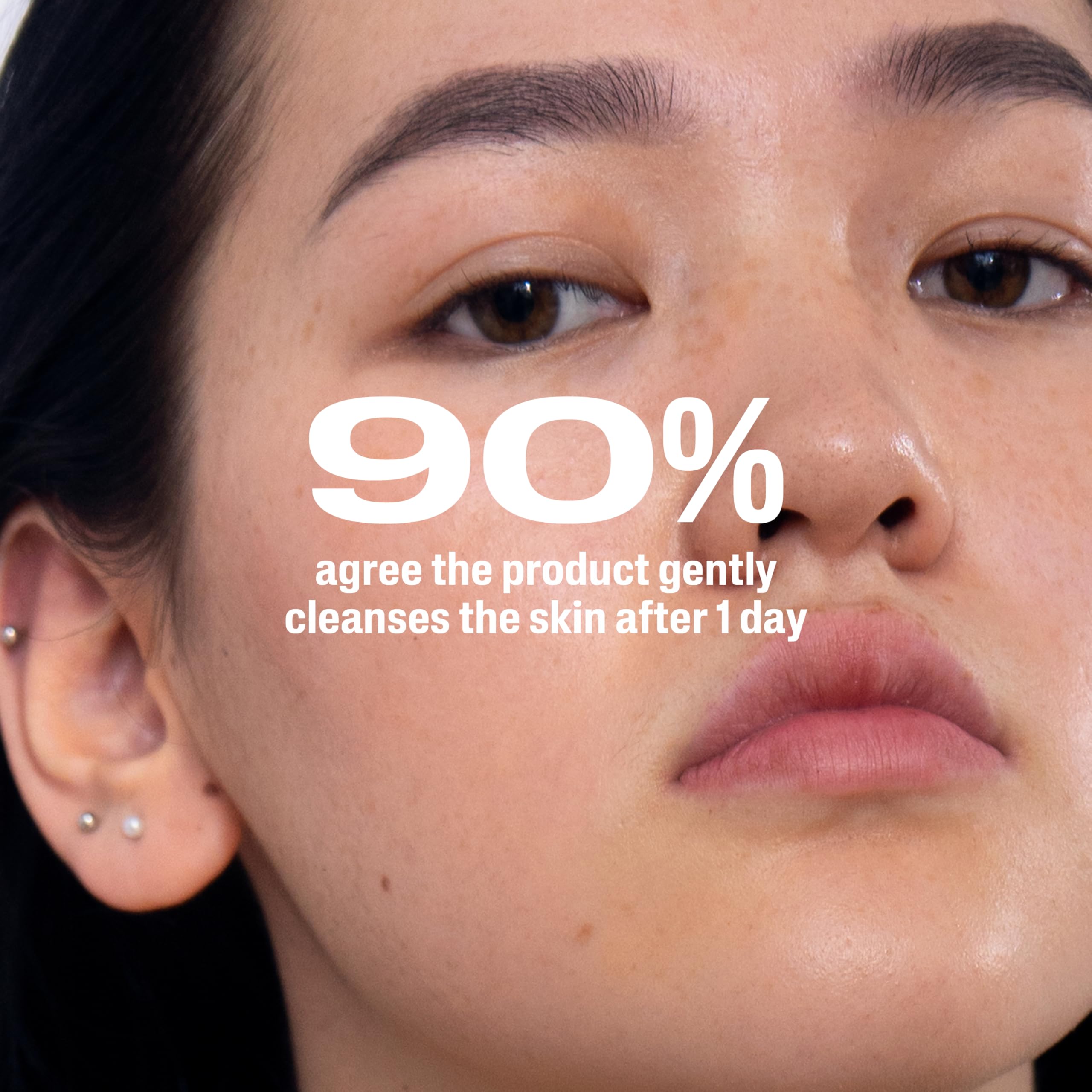 Skin close-up after cleansing with Cetaphil Gentle Clear, smoother appearance.