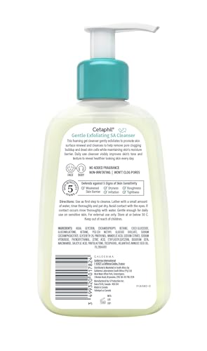 Cetaphil Gentle Exfoliating SA Cleanser foaming gel texture ready for lather and cleansing.