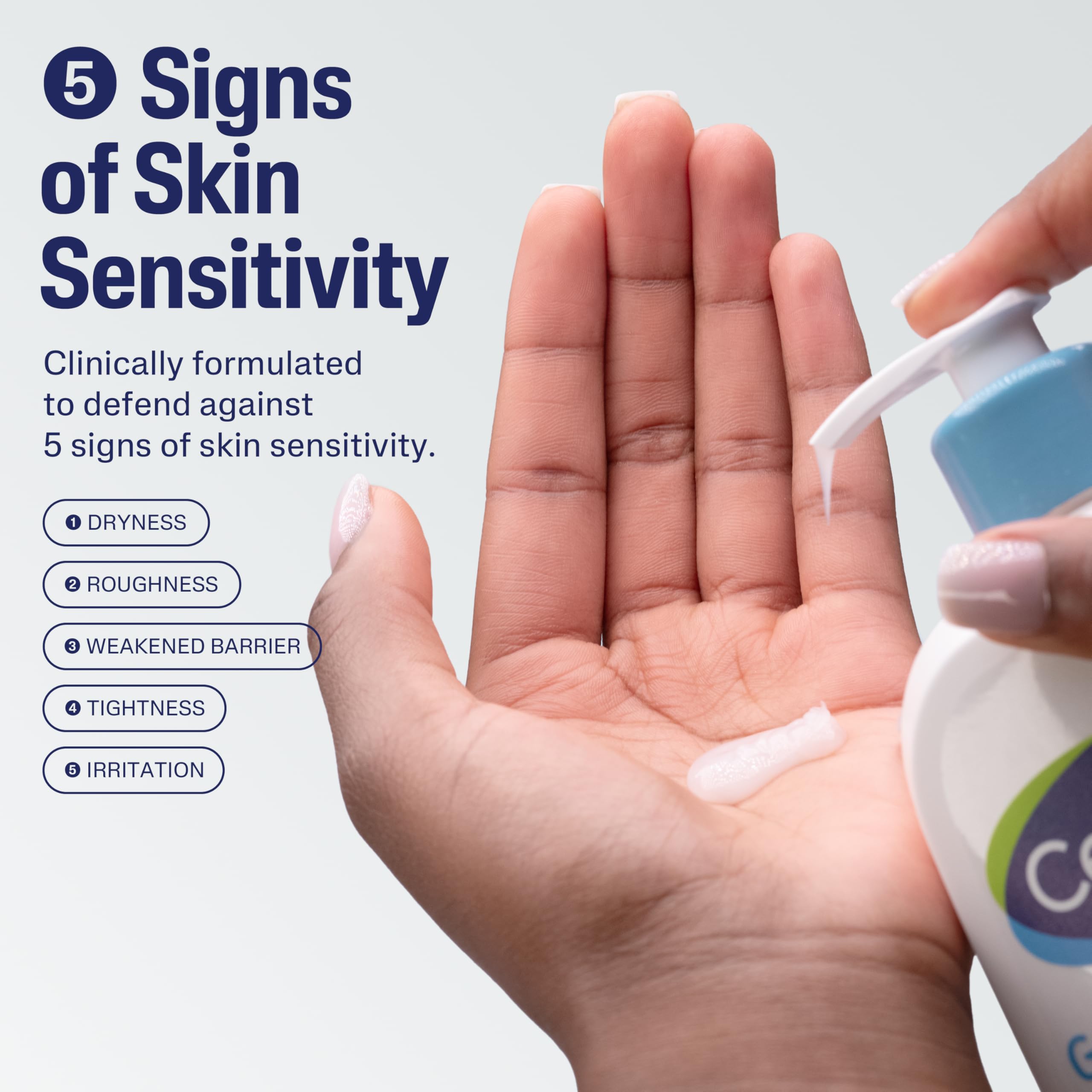 Cetaphil Gentle Skin Cleanser creamy lather close-up, provides hydrating cleansing for sensitive skin.