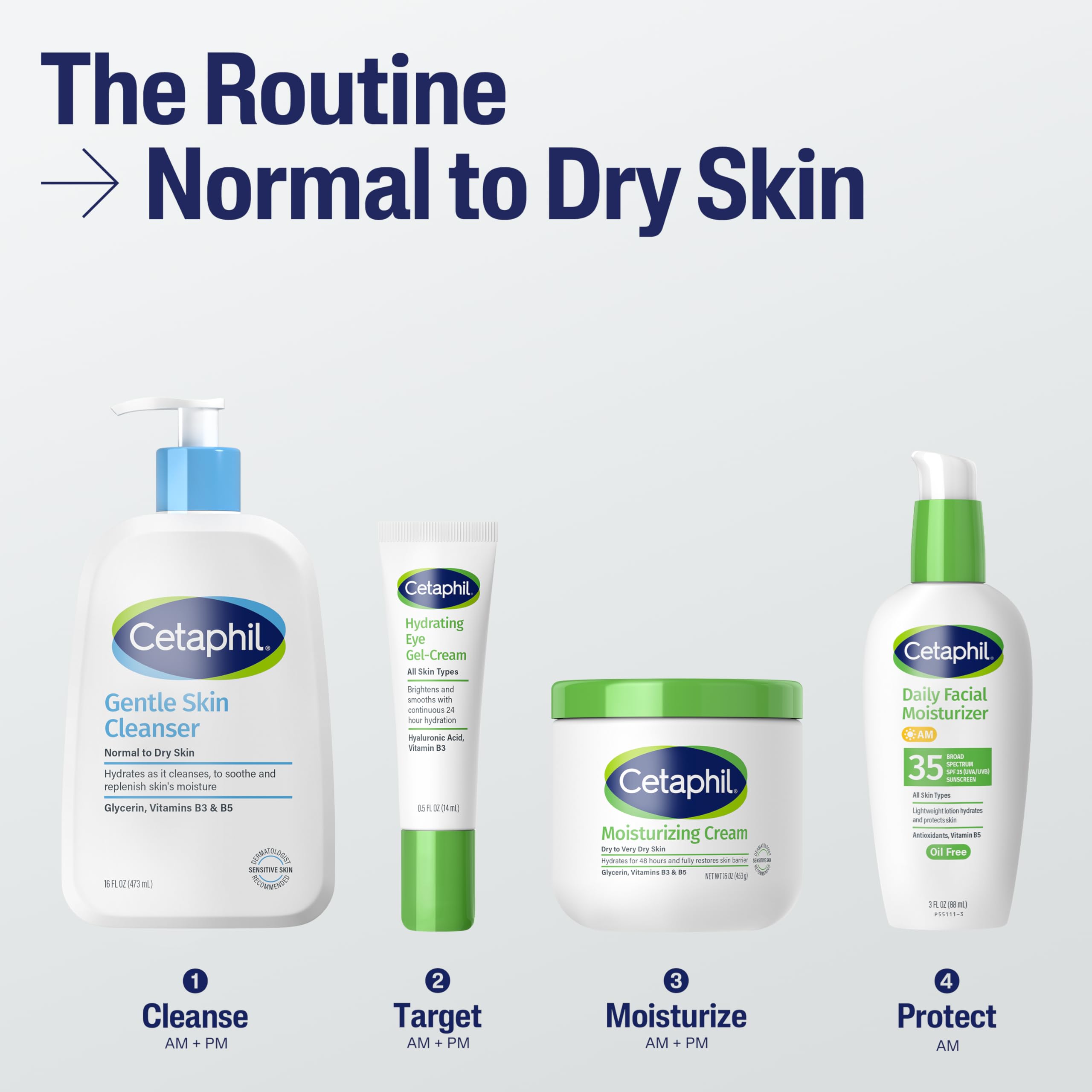 Cetaphil Gentle Skin Cleanser fragrance-free label, suitable for sensitive skin.