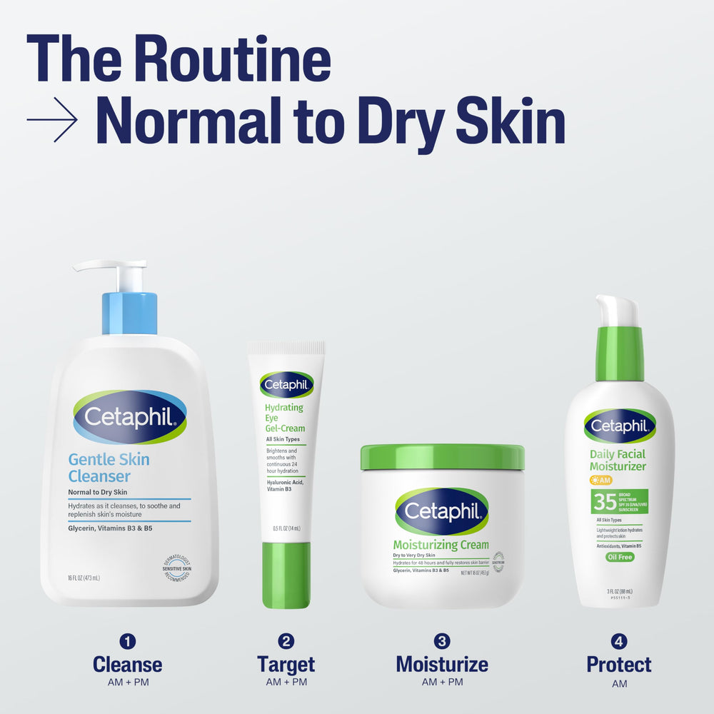 Cetaphil Gentle Skin Cleanser fragrance-free label, suitable for sensitive skin.