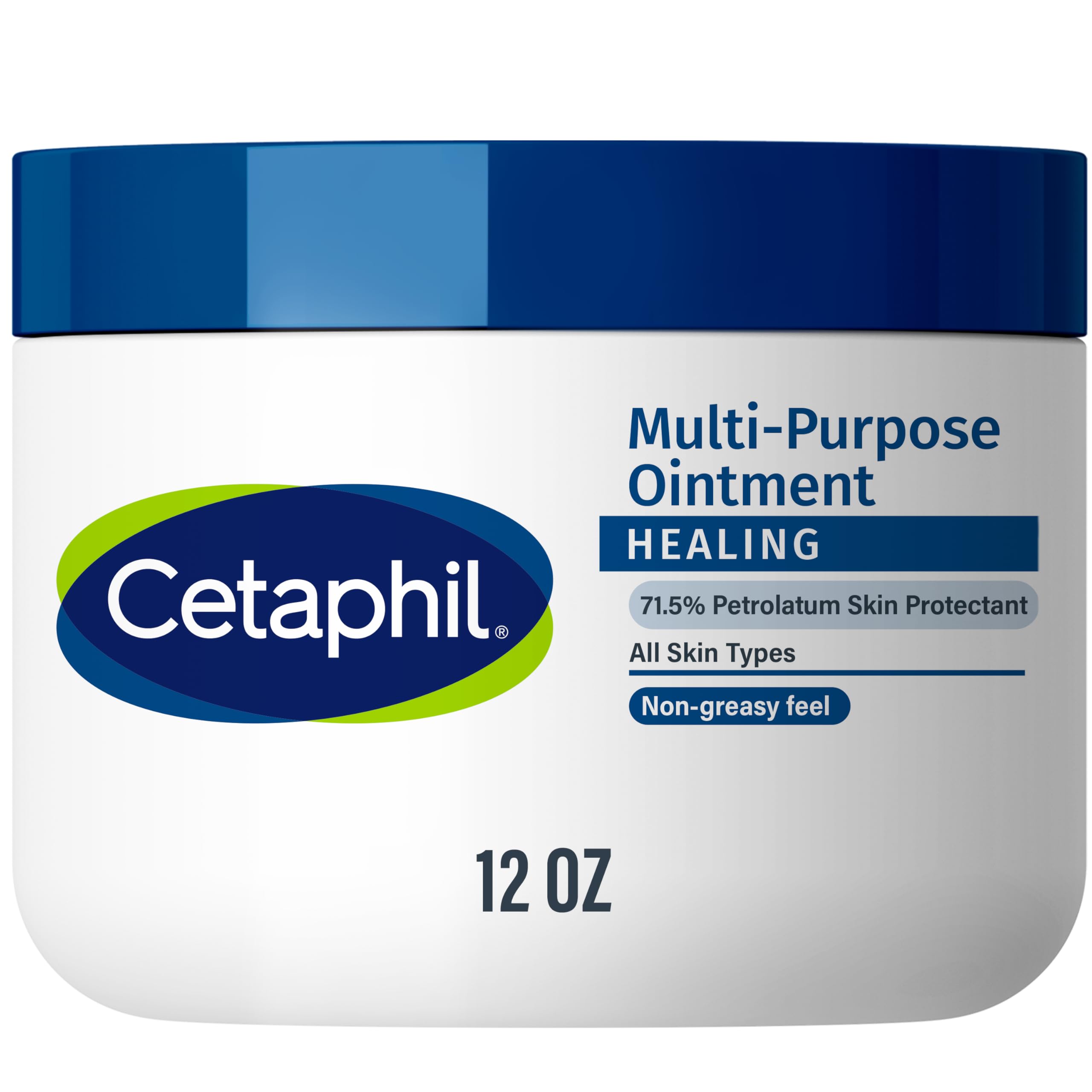 Cetaphil Healing Ointment 12oz bottle front view, fragrance-free formula ideal for sensitive skin