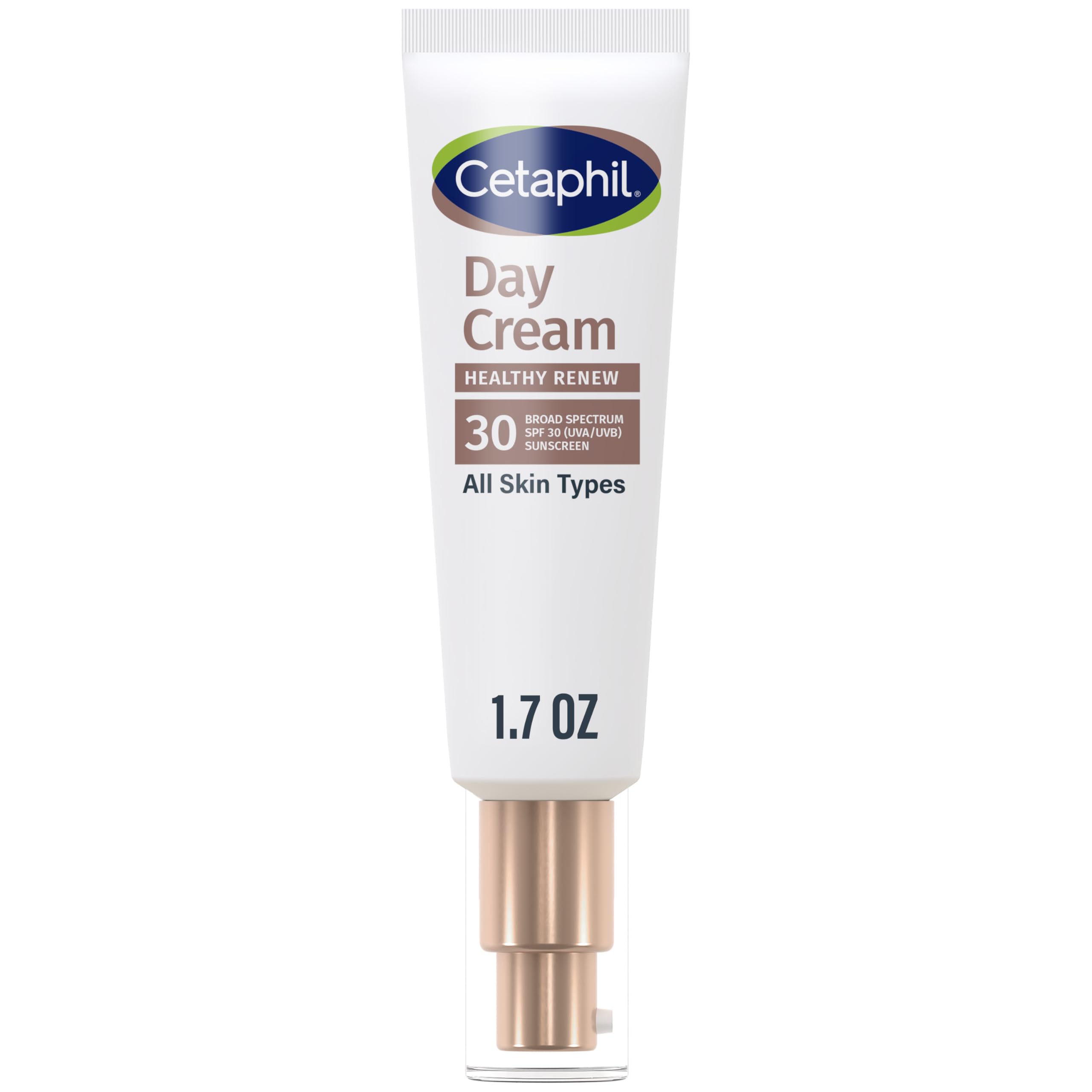 Cetaphil Healthy Renew Day Cream SPF 30 front label indicating daily sun protection.