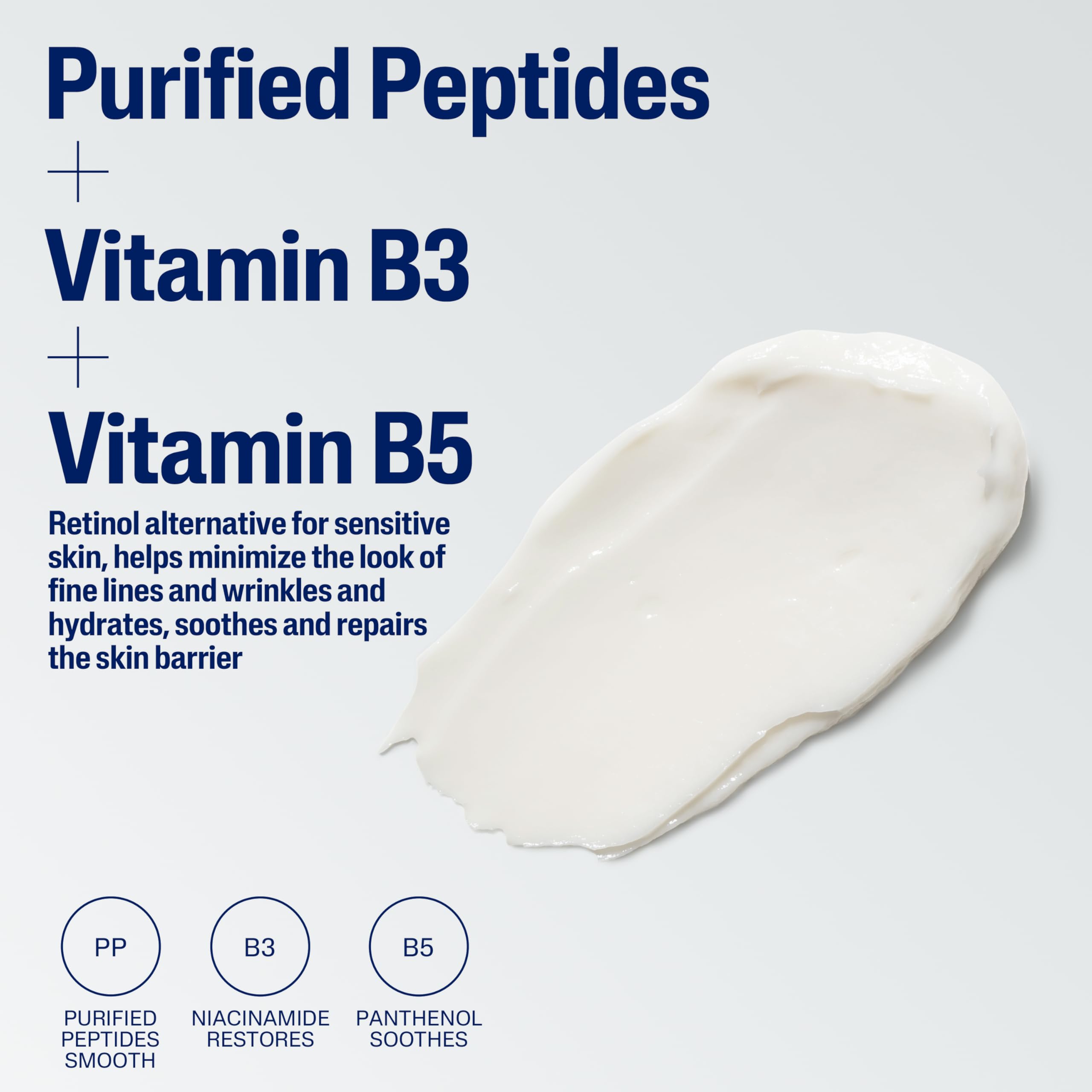 Cetaphil Healthy Renew night-cream application swatch on skin demonstrates texture