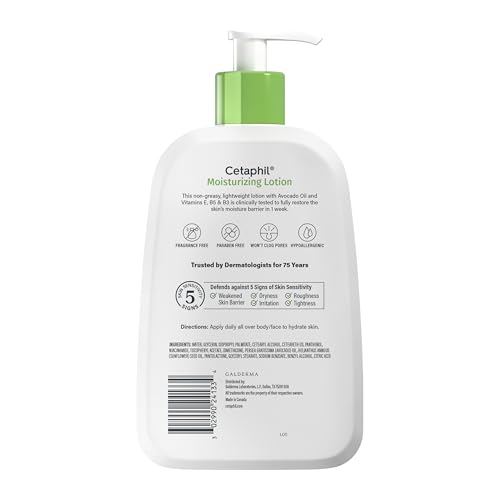 Application glide of Cetaphil Hydrating Lotion on skin, hinting at soothing moisture.