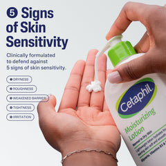 Cetaphil Moisturizing Lotion texture close-up showing quick-absorbing hydration.