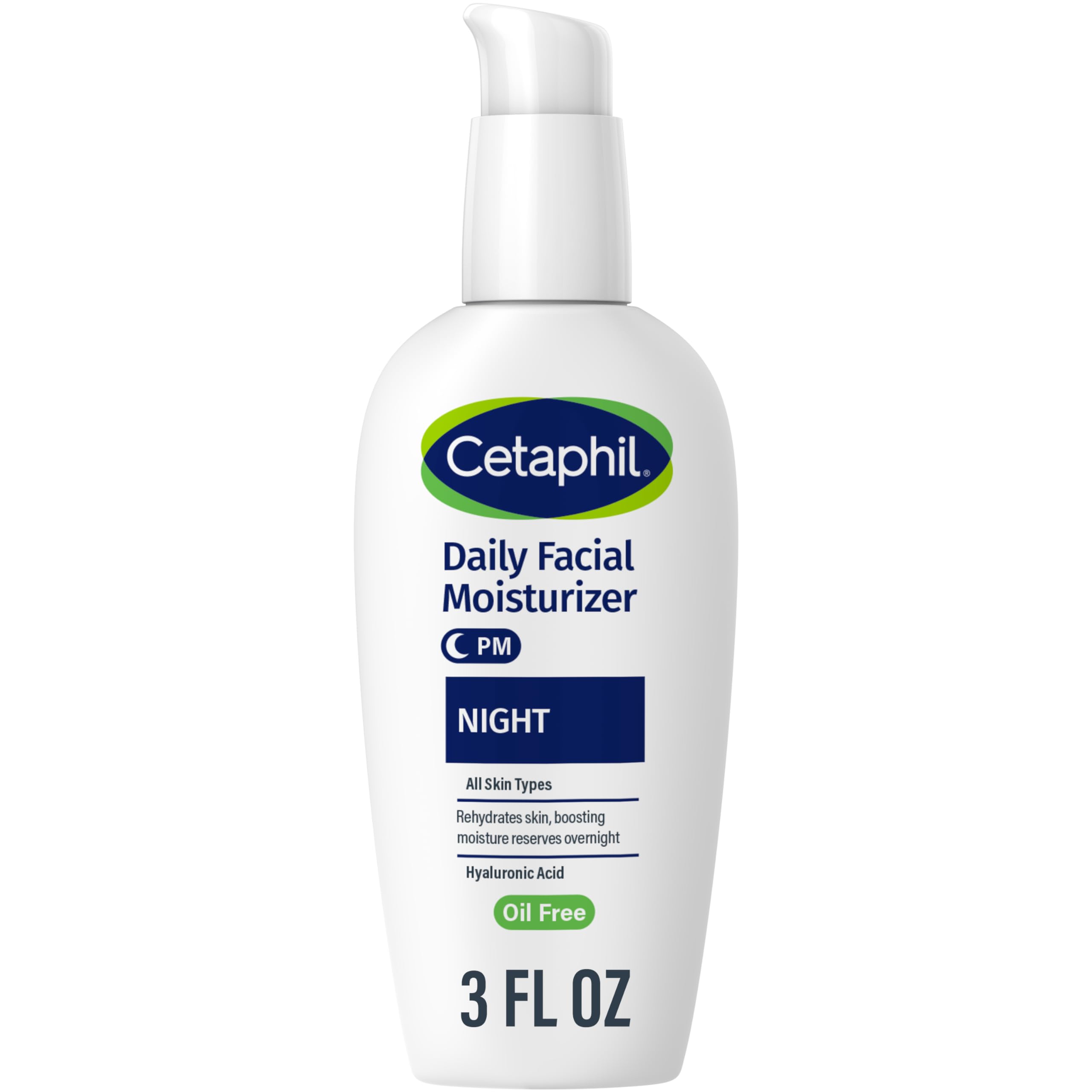 Cetaphil Night Moisturizer bottle for overnight hydration.
