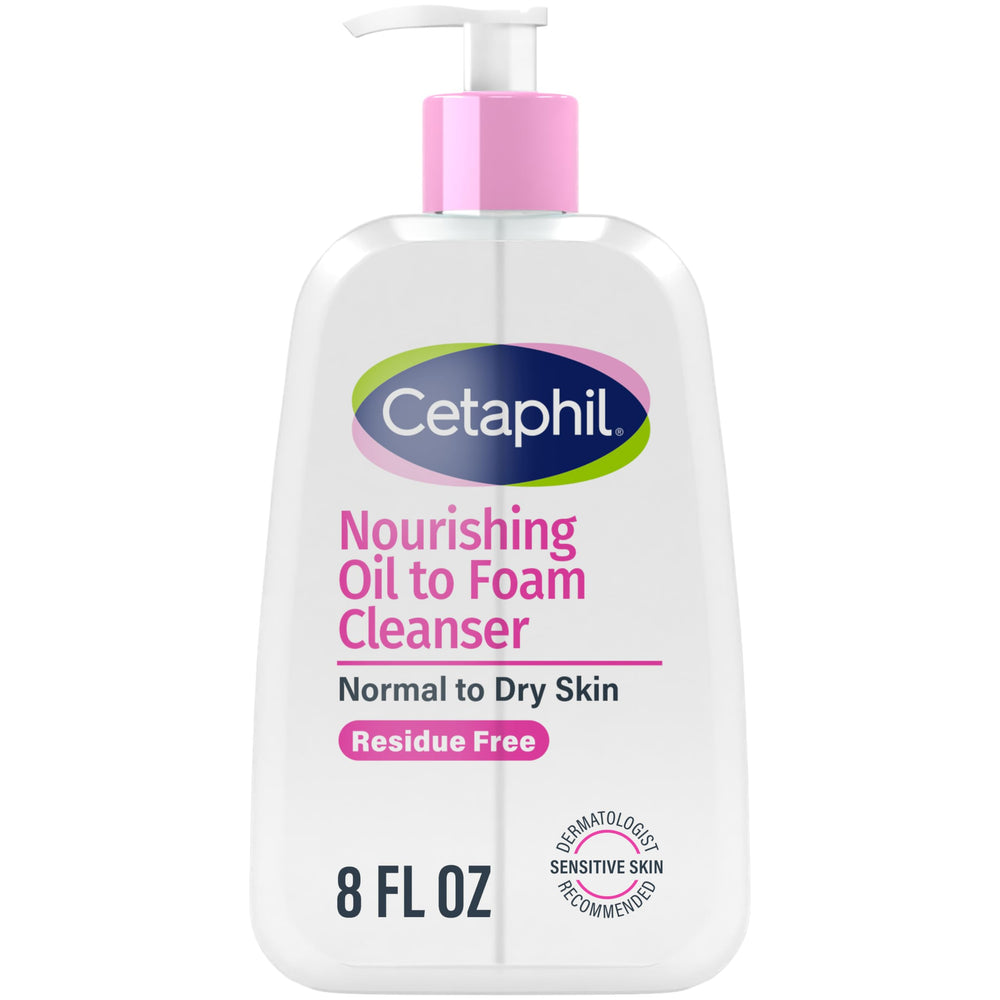 Cetaphil Nourishing Oil to Foam Cleanser bottle for makeup removal