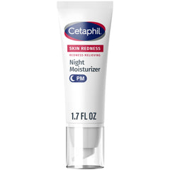 Cetaphil Redness Relieving Night Moisturizer bottle close-up showing fragrance free formula