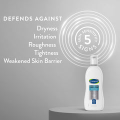 Cetaphil Restoraderm Soothing Wash creamy-lather showcases nourishing moisture during cleansing.