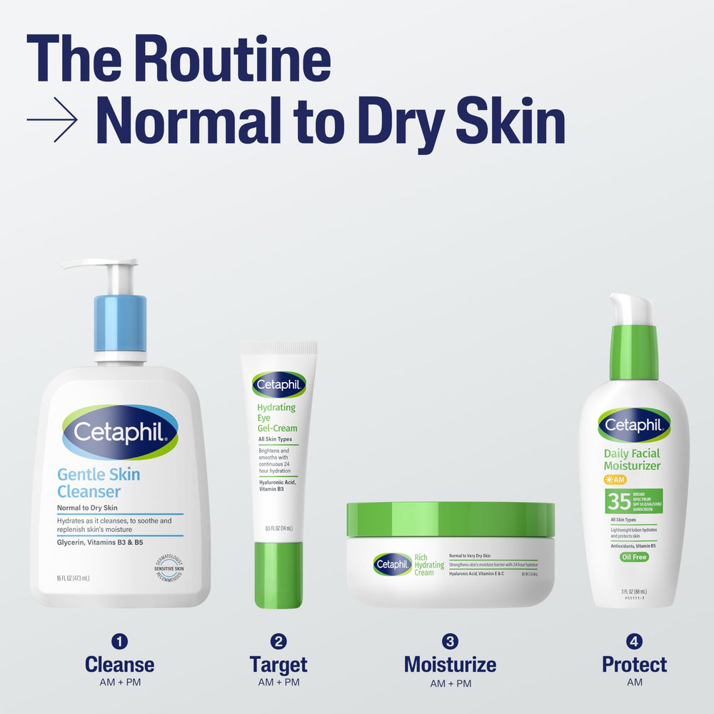 Cetaphil Rich Hydrating Night Cream fragrance-free label reassures gentle care.