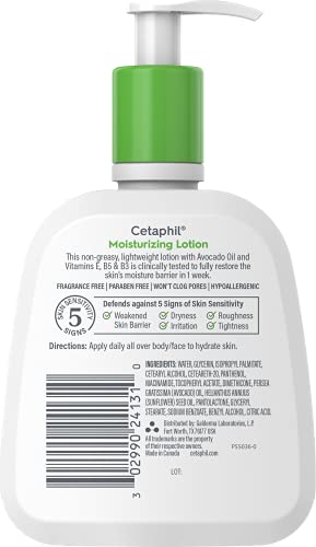 Cetaphil sensitive-skin friendly formula shown on label.