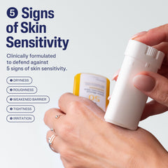 Cetaphil sunscreen stick applied to the body for daily SPF coverage.