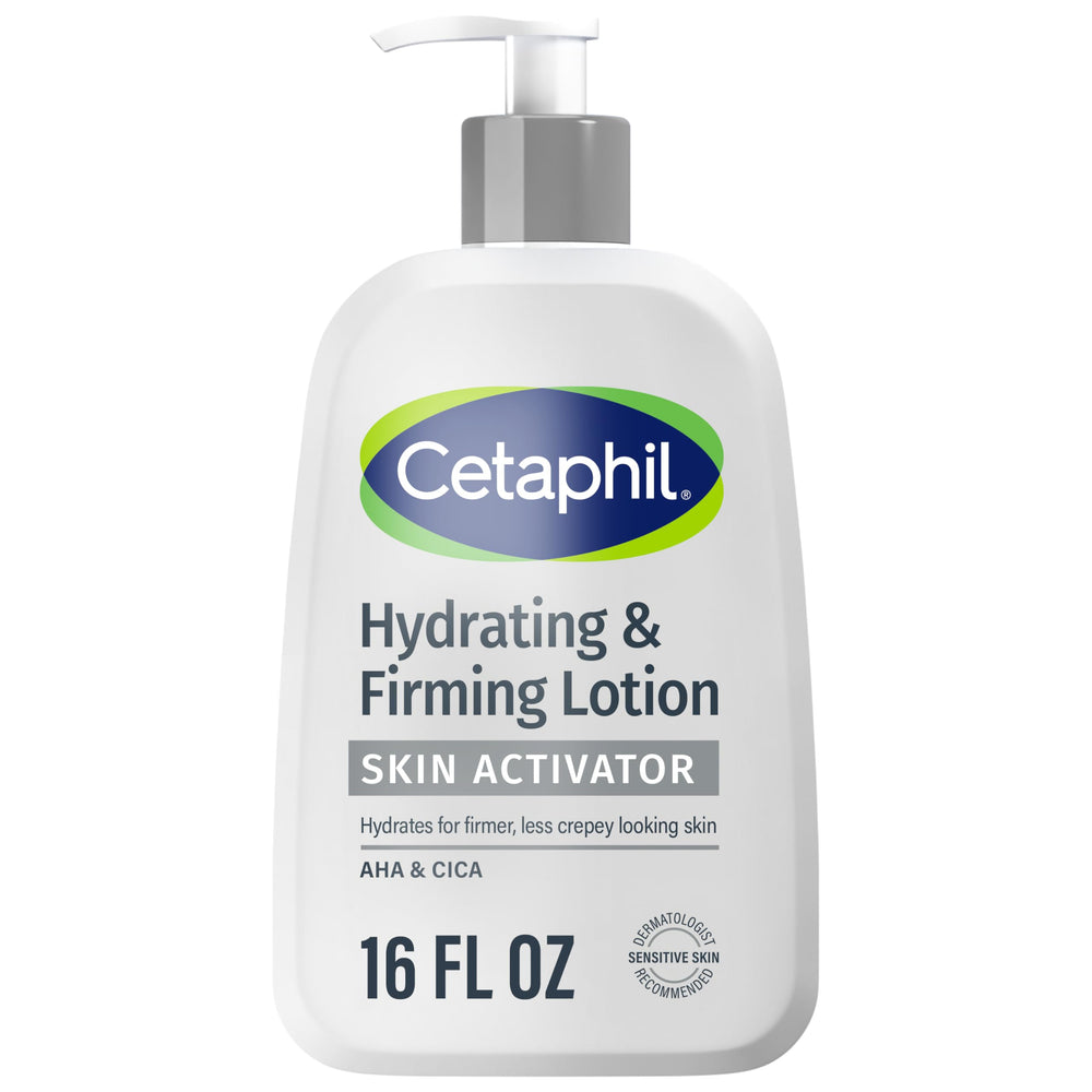 Cetaphil Skin Activator bottle pour demonstrates hydration for aging skin.
