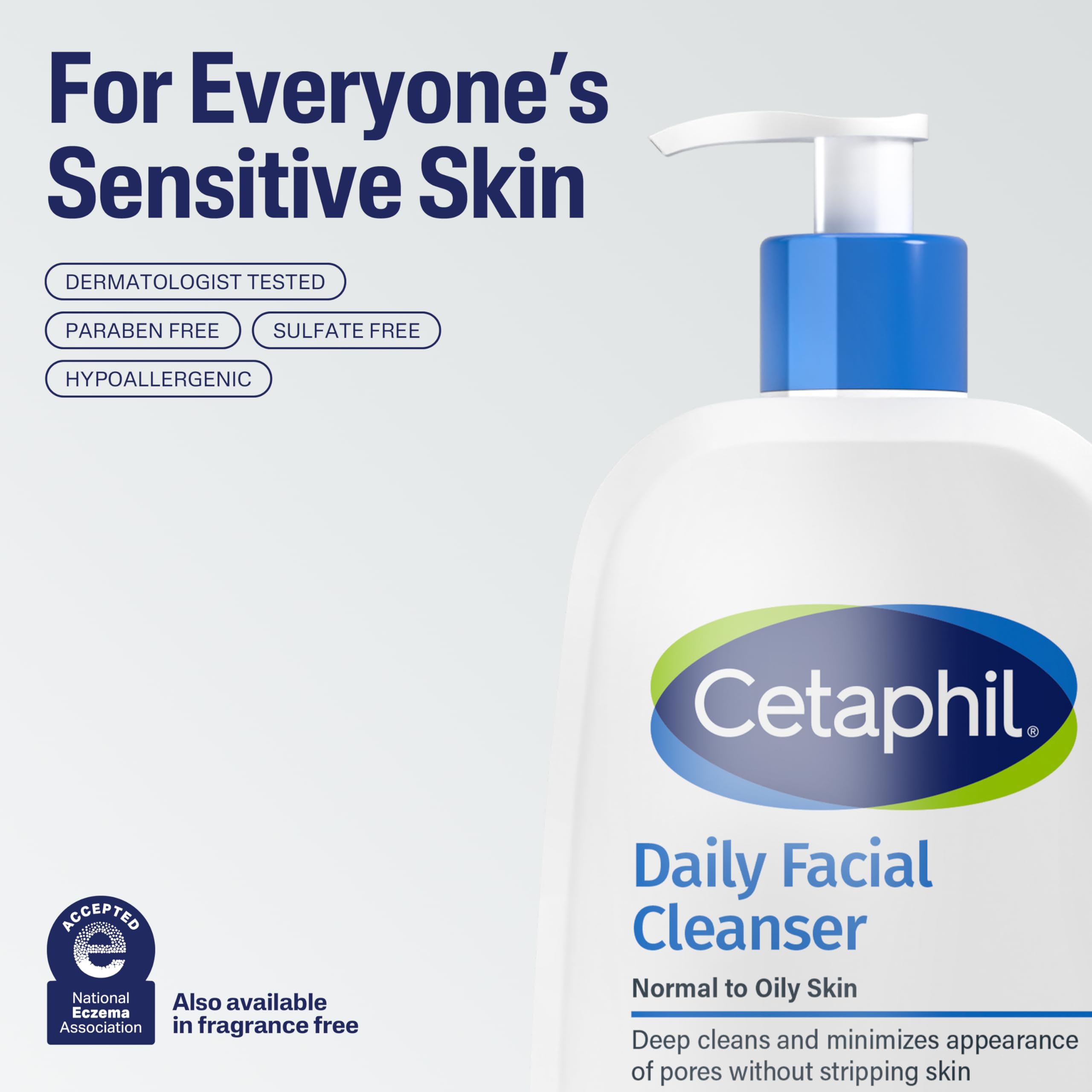 Cetaphil formula aids skin barrier with glycerin and soothing panthenol.