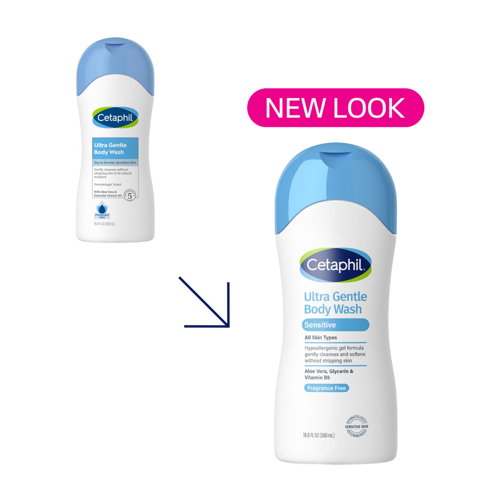 Cetaphil Ultra Gentle Body Wash foamy lather close-up, gentle cleansing without drying skin