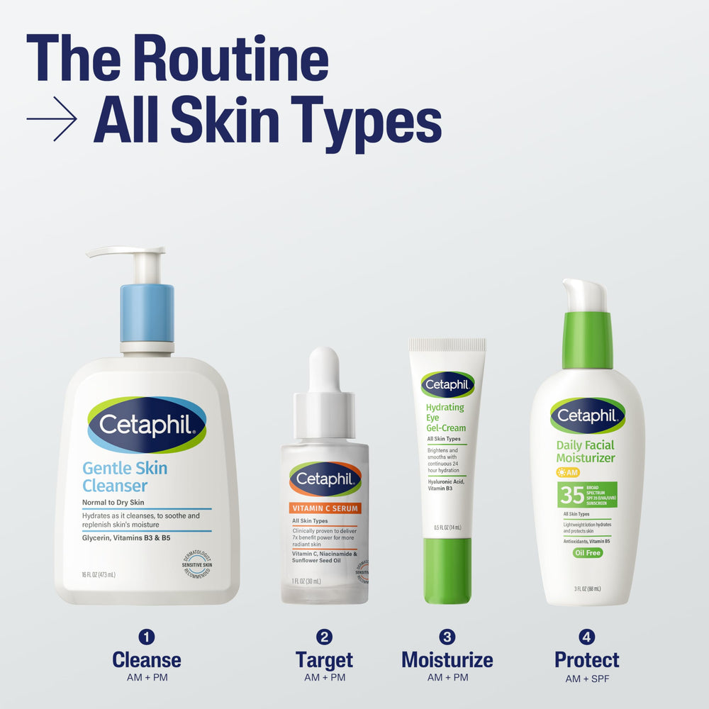Cetaphil Vitamin C Serum fragrance-free label with dermatologist-tested badge