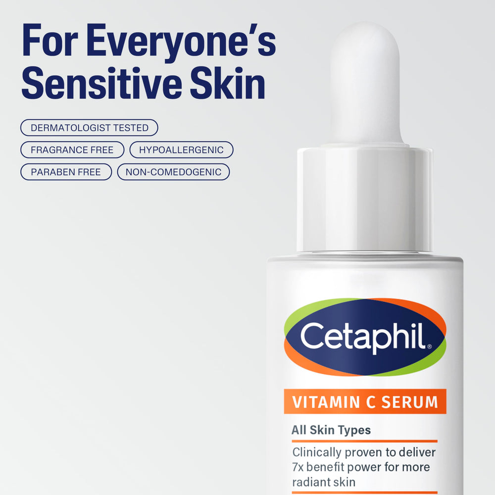 Cetaphil Vitamin C Serum texture swatch reveals lightweight finish