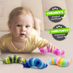 Cevioce slug toy's bright colors spark sensory play and focus during activities.