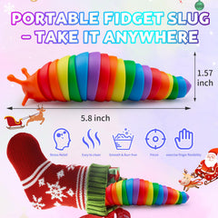 Cevioce slug fidget toy safe plastic for durable, mess-free play anywhere