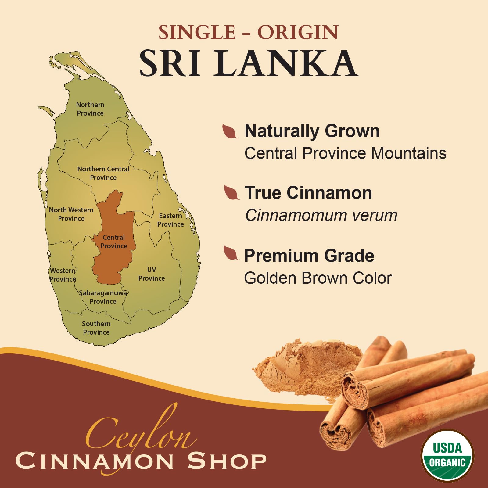 Capsules closeup showing smooth texture from Ceylon Cinnamon Shop