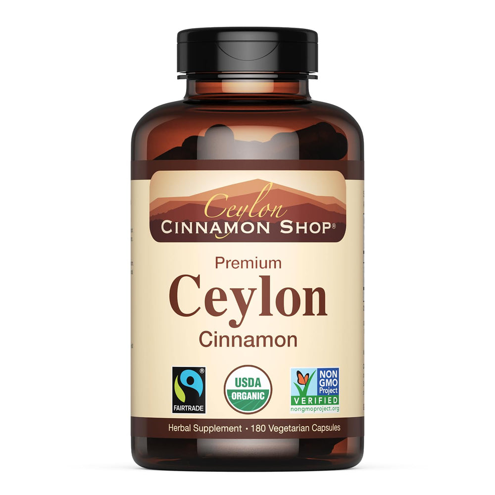 Ceylon Cinnamon Shop organic cinnamon bottle with easy capsule format