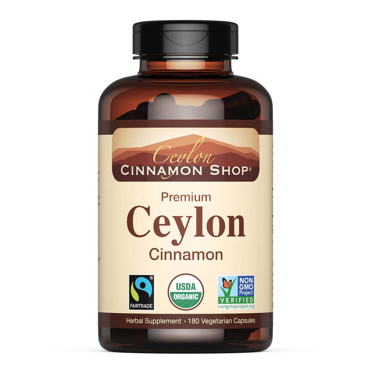 Ceylon Cinnamon Shop organic cinnamon bottle with easy capsule format