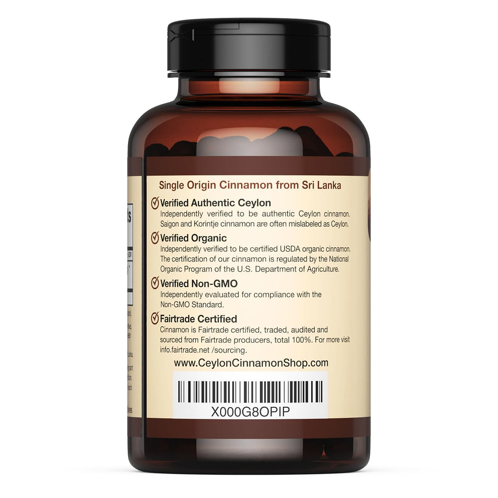 Ceylon Cinnamon Shop USDA Organic seal on packaging communicates certified purity.
