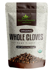 CEYLONFLAVORS whole cloves in organic jar, front view, delivers premium aroma.