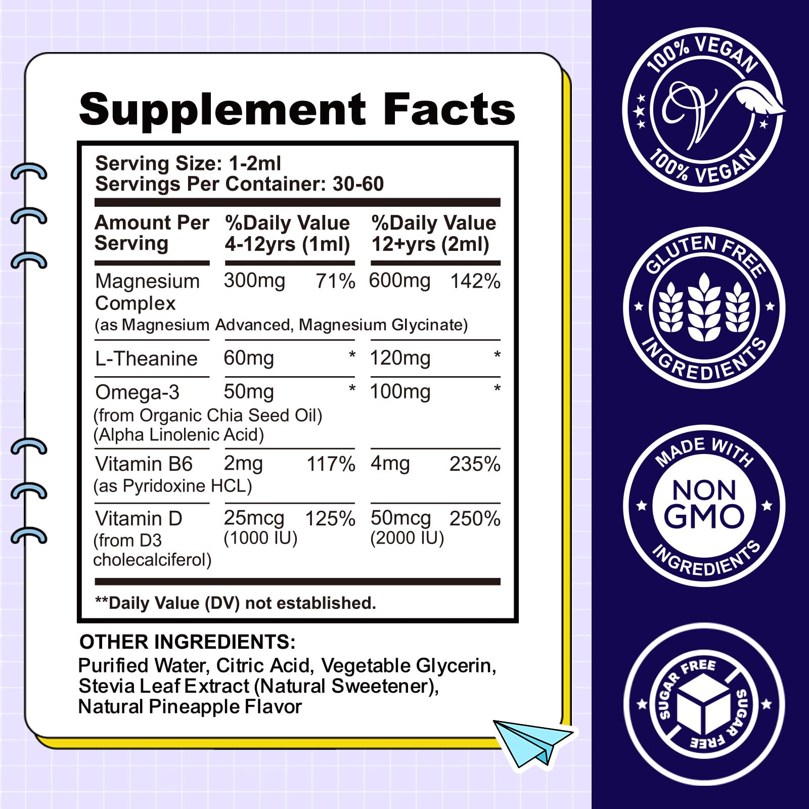 CFILIHTC Kids Magnesium Drops under-tongue use for quick absorption and ease.