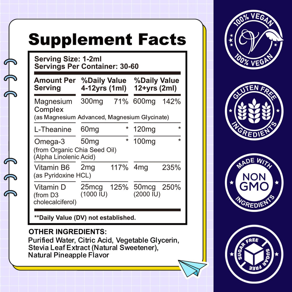 CFILIHTC Kids Magnesium Drops under-tongue use for quick absorption and ease.